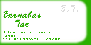 barnabas tar business card